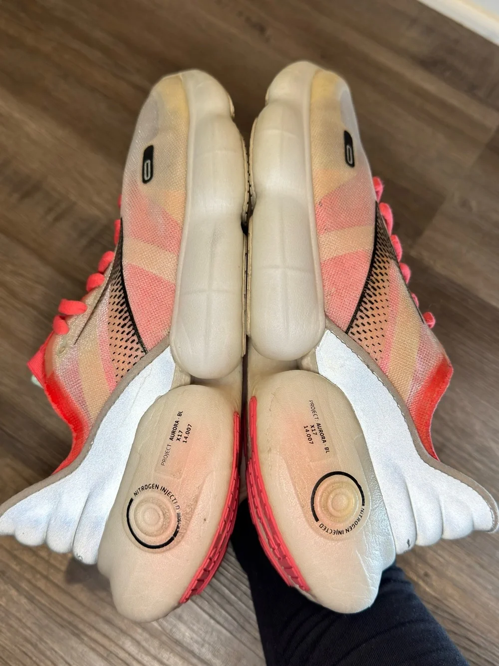 Brooks Aurora BL Athletic Running Sneakers in Coral Grey Black